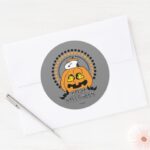 Peanuts Happy Halloween Classic Round Sticker
