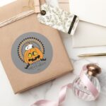Peanuts Happy Halloween Classic Round Sticker