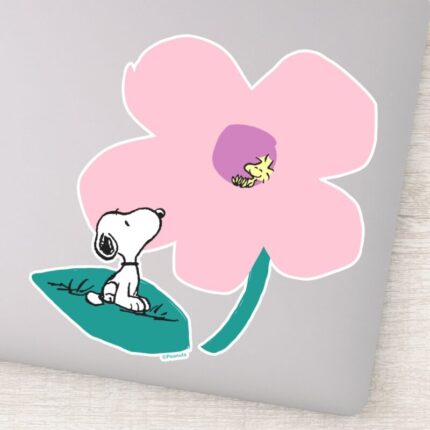 Peanuts Illustrating Nature Pink Flower Sticker