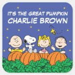 Peanuts Its The Great Pumpkin Charlie Brown Square Sticker