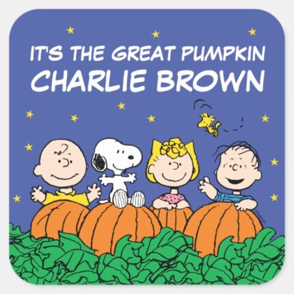 Peanuts Its The Great Pumpkin Charlie Brown Square Sticker