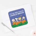 Peanuts Its The Great Pumpkin Charlie Brown Square Sticker