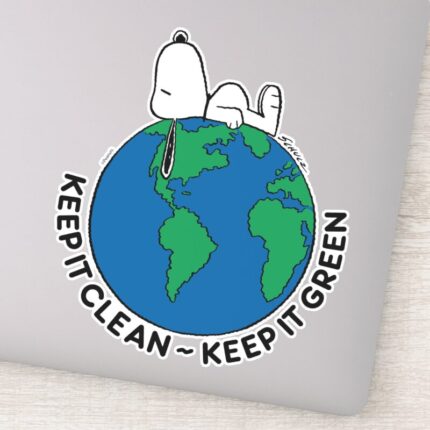 Peanuts Keep It Clean Keep It Green Sticker