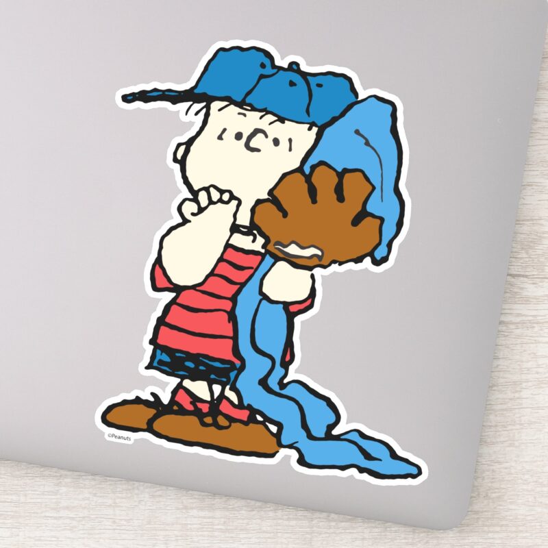 Peanuts Linus In His Baseball Gear Sticker