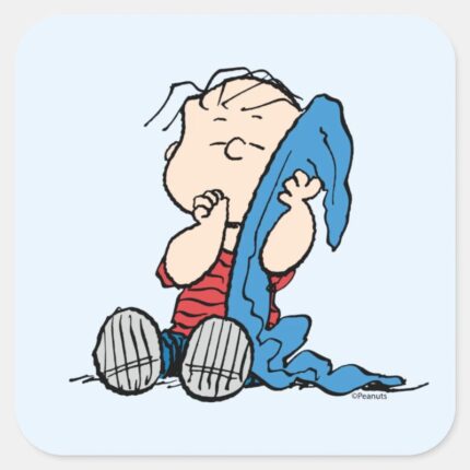 Peanuts Linus His Blanket Square Sticker