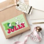 Peanuts Linus Snoopy Be Jolly Rectangular Sticker