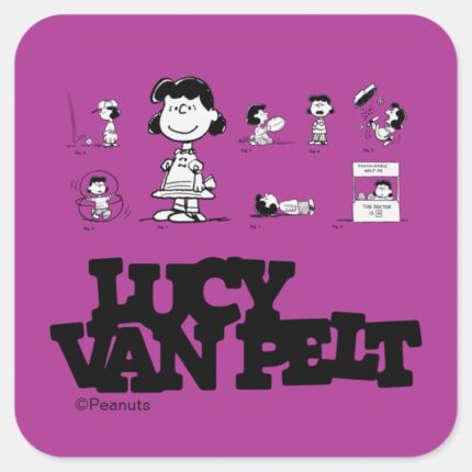 Peanuts Lucy Square Sticker
