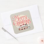Peanuts Merry Christmas Holiday Choir Square Sticker