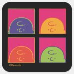 Peanuts Modern Pop Art Its Charlie Brown Square Sticker