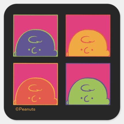 Peanuts Modern Pop Art Its Charlie Brown Square Sticker