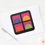 Peanuts Modern Pop Art Its Charlie Brown Square Sticker