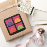 Peanuts Modern Pop Art Its Charlie Brown Square Sticker