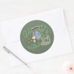 Peanuts Nestled In The Mountains Campsite Classic Round Sticker
