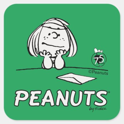 Peanuts Peppermint Patty Thoughts Square Sticker
