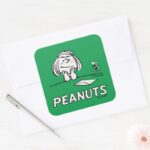 Peanuts Peppermint Patty Thoughts Square Sticker