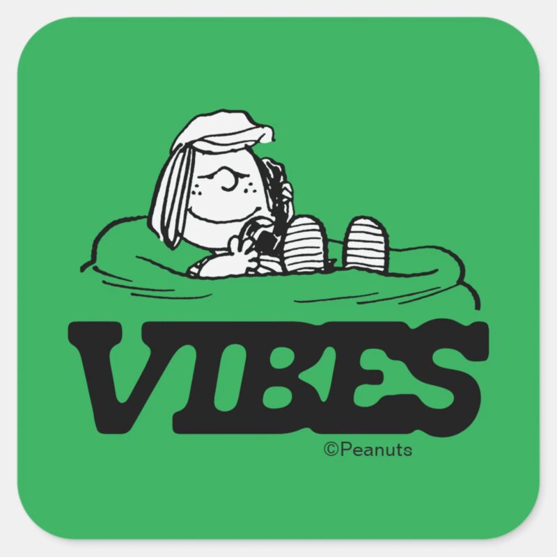 Peanuts Peppermint Patty Vibes Square Sticker