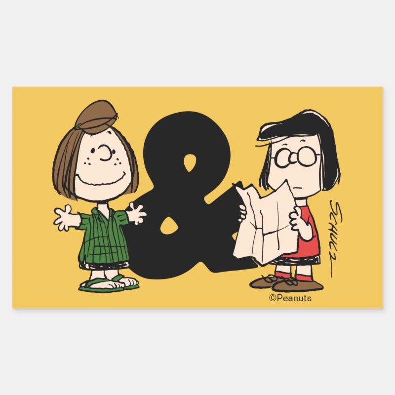 Peanuts Peppermint Patty Marcie Rectangular Sticker