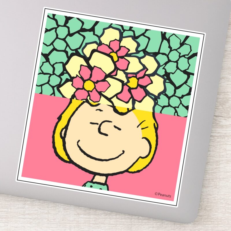 Peanuts Sally Half Half Flowers Sticker