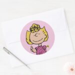 Peanuts Sally Super Smile Classic Round Sticker
