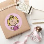 Peanuts Sally Super Smile Classic Round Sticker