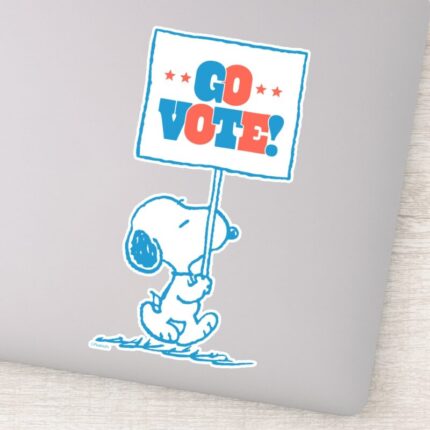 Peanuts Snoopy Go Vote Sign Sticker