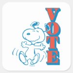 Peanuts Snoopy Vote Square Sticker