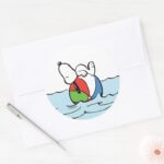 Peanuts Snoopy Beach Ball Beach Classic Round Sticker