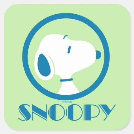 Peanuts Snoopy Blue Deco Dreams Square Sticker