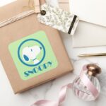 Peanuts Snoopy Blue Deco Dreams Square Sticker