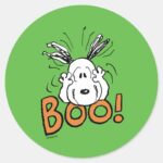 Peanuts Snoopy Boo Classic Round Sticker