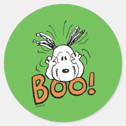 Peanuts Snoopy Boo Classic Round Sticker