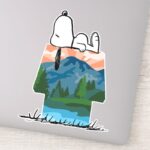Peanuts Snoopy Dog Sunset View Sticker
