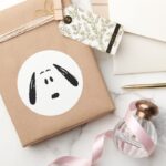 Peanuts Snoopy Face Classic Round Sticker