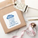 Peanuts Snoopy Feeling Blue Is OK Too Square Sticker