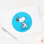 Peanuts Snoopy Happy Dance Classic Round Sticker