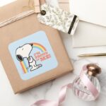 Peanuts Snoopy Im Proud Of Me Square Sticker