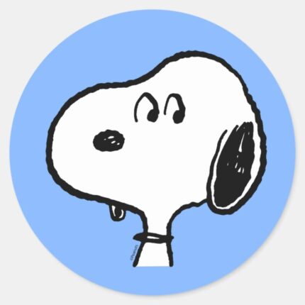 Peanuts Snoopy Looks Classic Round Sticker