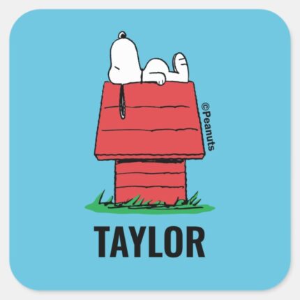 Peanuts Snoopy Napping Square Sticker