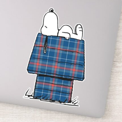 Peanuts Snoopy Plaid Flannel Dog House Sticker