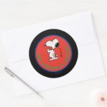 Peanuts Snoopy Raw Strength Courage Badge Classic Round Sticker
