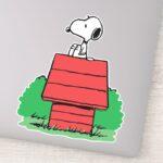 Peanuts Snoopy Resting On Doghouse Sticker