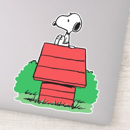 Peanuts Snoopy Resting On Doghouse Sticker