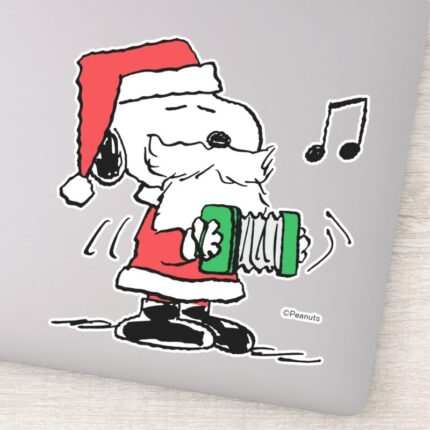 Peanuts Snoopy Santa Claus Accordian Sticker