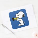 Peanuts Snoopy Trumpet Player Square Sticker