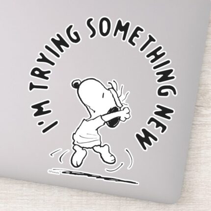 Peanuts Snoopy Trying Something New Sticker