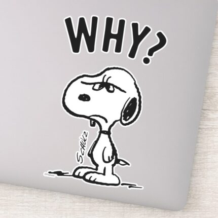 Peanuts Snoopy Wonders Why Sticker