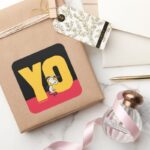 Peanuts Snoopy YO Skateboard Square Sticker