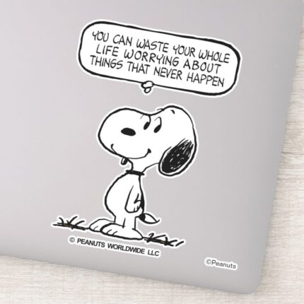 Peanuts Snoopy You Cant Waist Your Whole Life Sticker