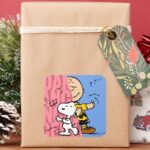 Peanuts Snoopy Charlie Brown Half Half Dance Square Sticker