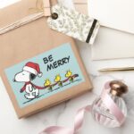 Peanuts Snoopy Friends Winter Scarf Rectangular Sticker